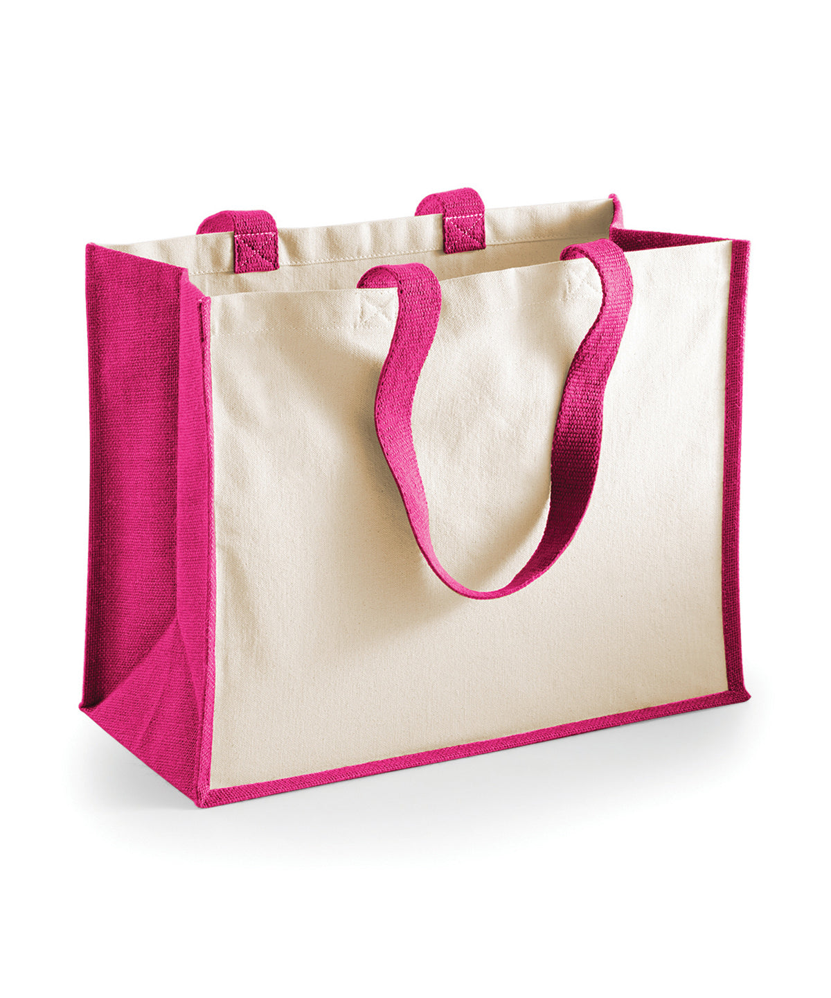 Westford Mill WM422 Printers jute classic shopper in Fuchsia