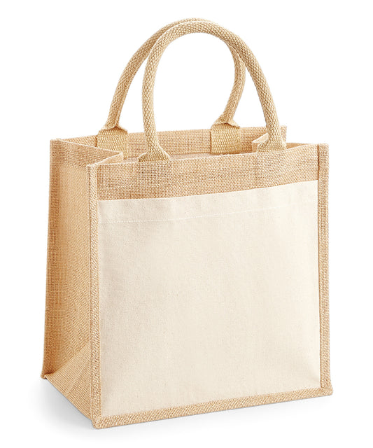 Westford Mill WM426 Cotton pocket jute midi tote in Natural