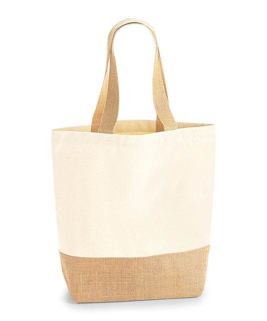 Westford Mill WM450 Jute base canvas shopper in Natural