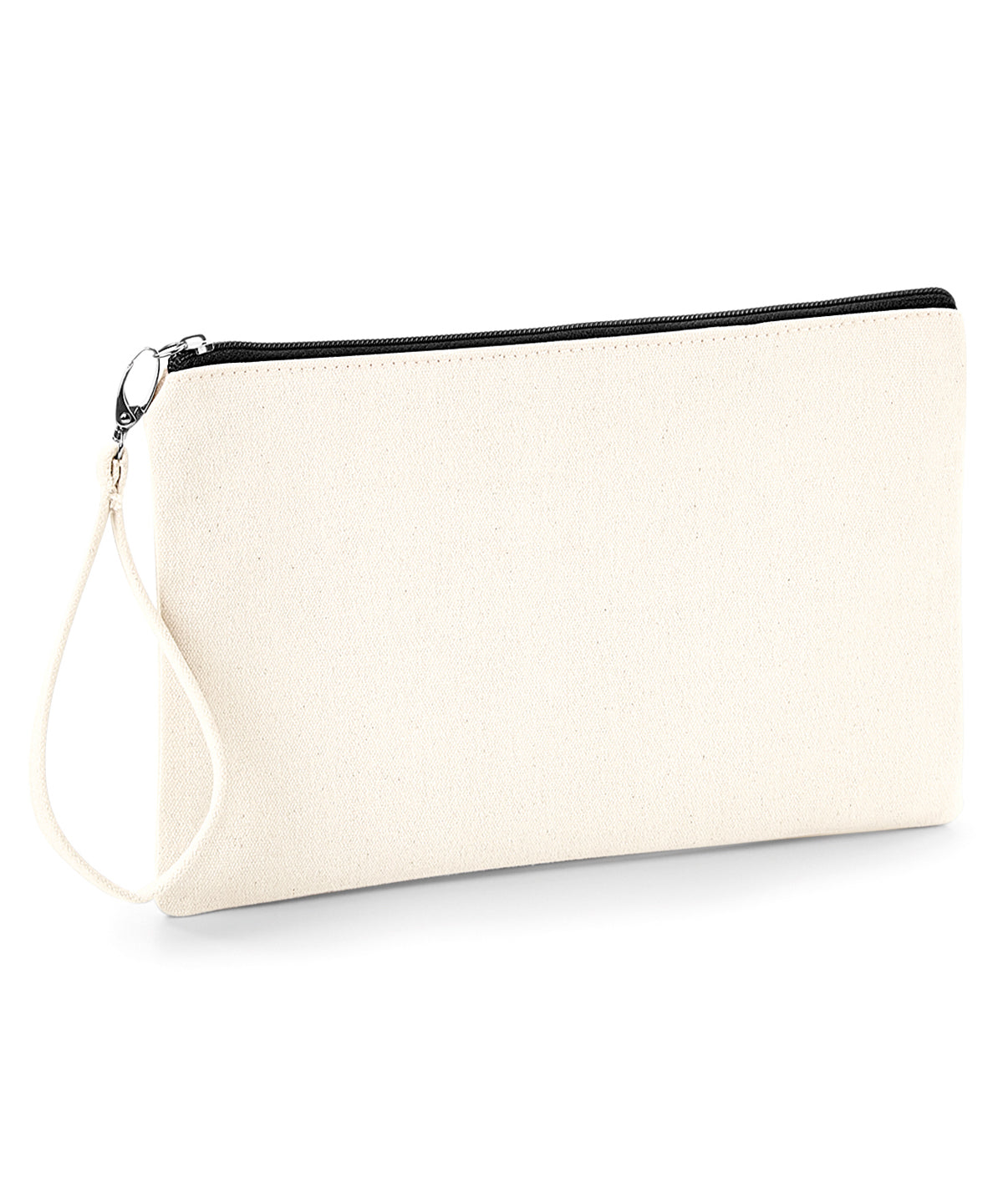 Westford Mill WM520 Canvas wristlet pouch in Natural/Black