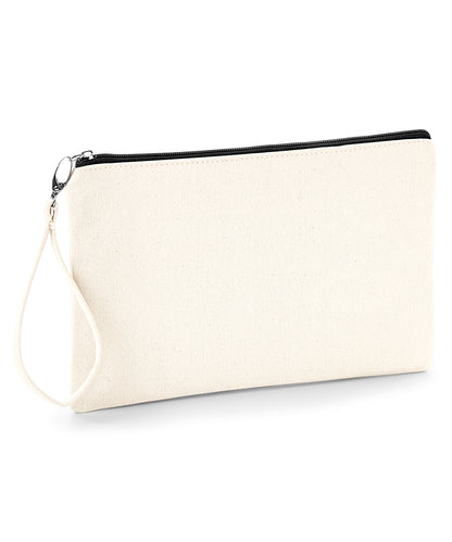 Westford Mill WM520 Canvas wristlet pouch in Natural/Black