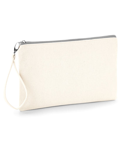 Westford Mill WM520 Canvas wristlet pouch in Natural/Light Grey