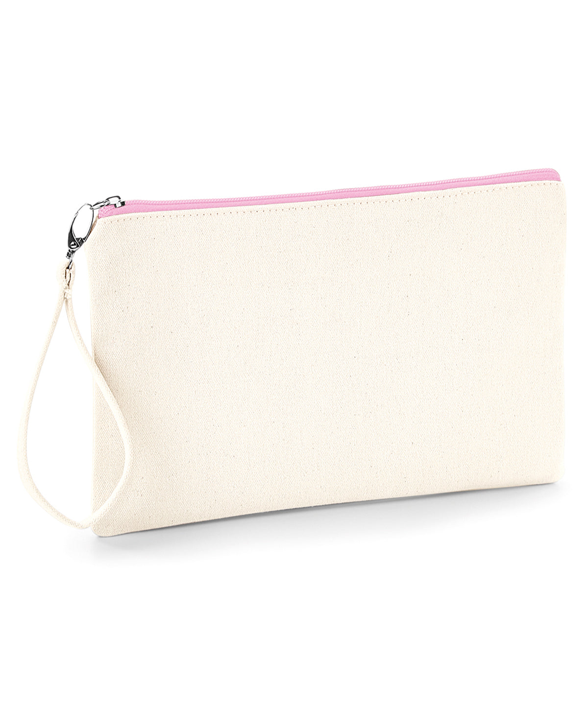 Westford Mill WM520 Canvas wristlet pouch in Natural/Pink