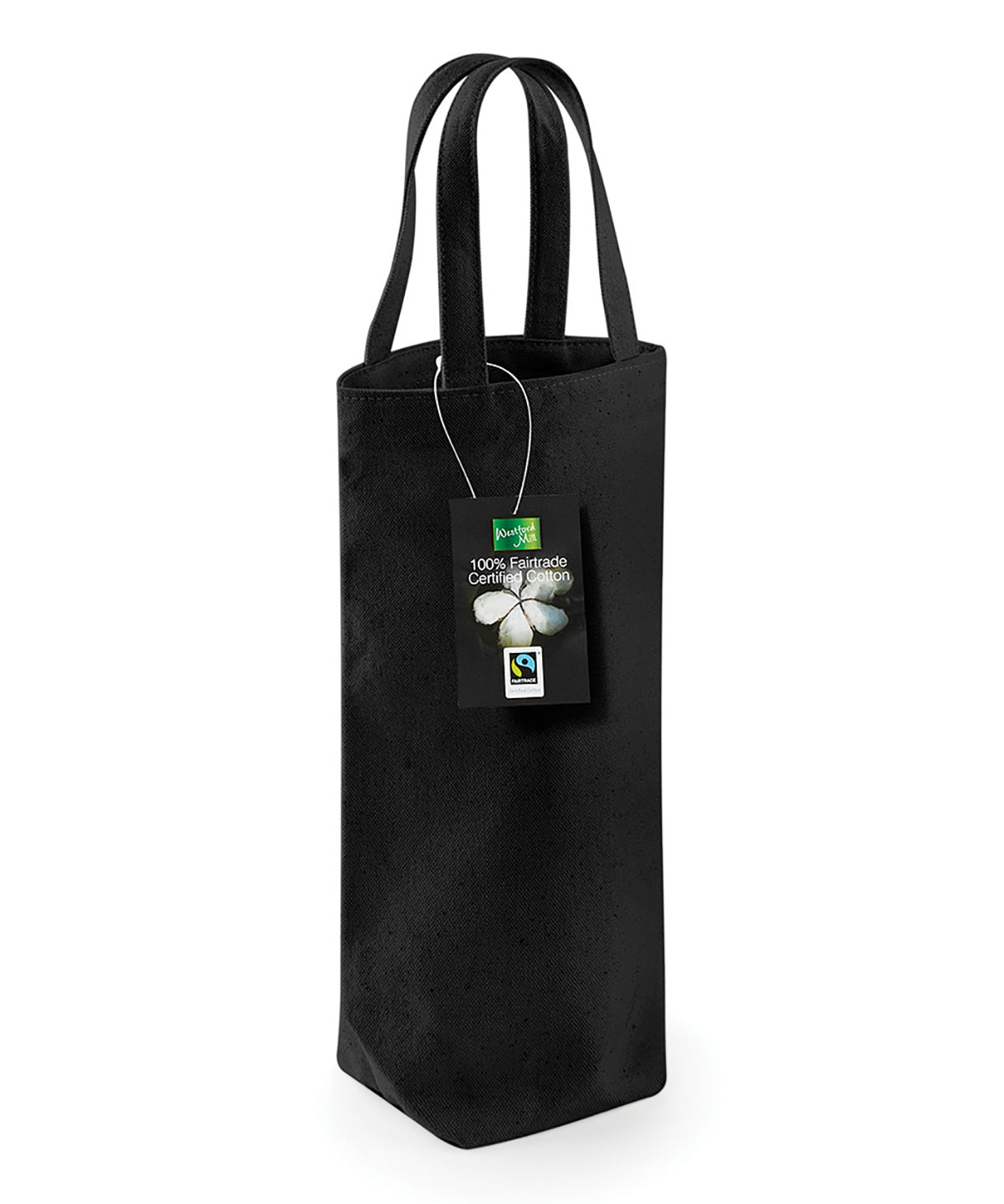 Westford Mill WM620 Fairtrade cotton bottle bag in Black