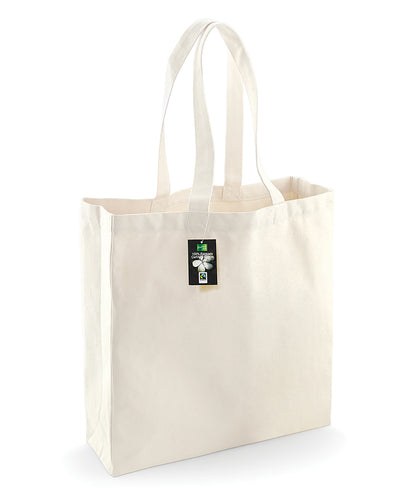 Westford Mill WM623 Fairtrade cotton classic shopper in Natural