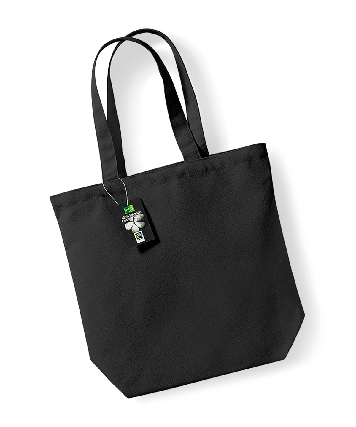 Westford Mill WM671 Fairtrade cotton Camden shopper in Black