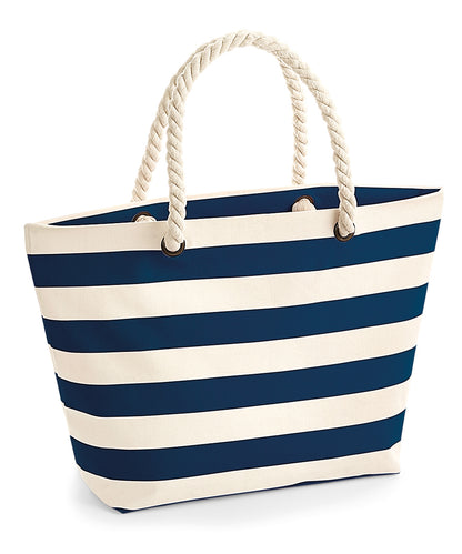Westford Mill WM680 Nautical beach bag in Natural/Navy