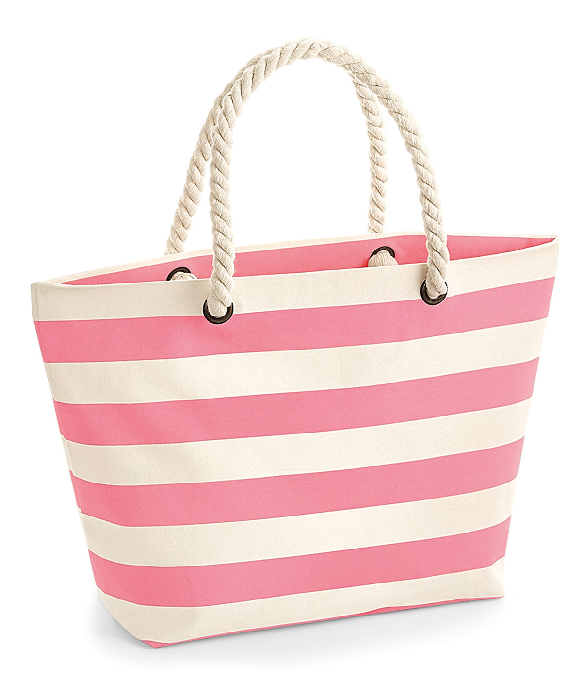 Westford Mill WM680 Nautical beach bag in Natural/Pink