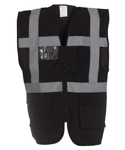 Yoko YK002 Multifunctional executive hi-vis waistcoat (HVW801) in Black*