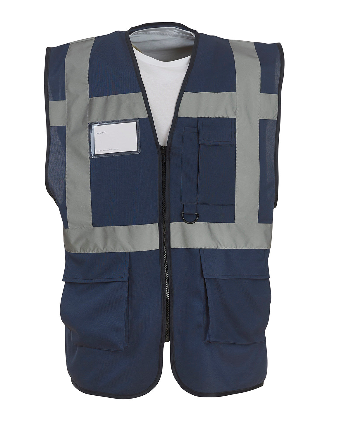 Yoko YK002 Multifunctional executive hi-vis waistcoat (HVW801) in Navy