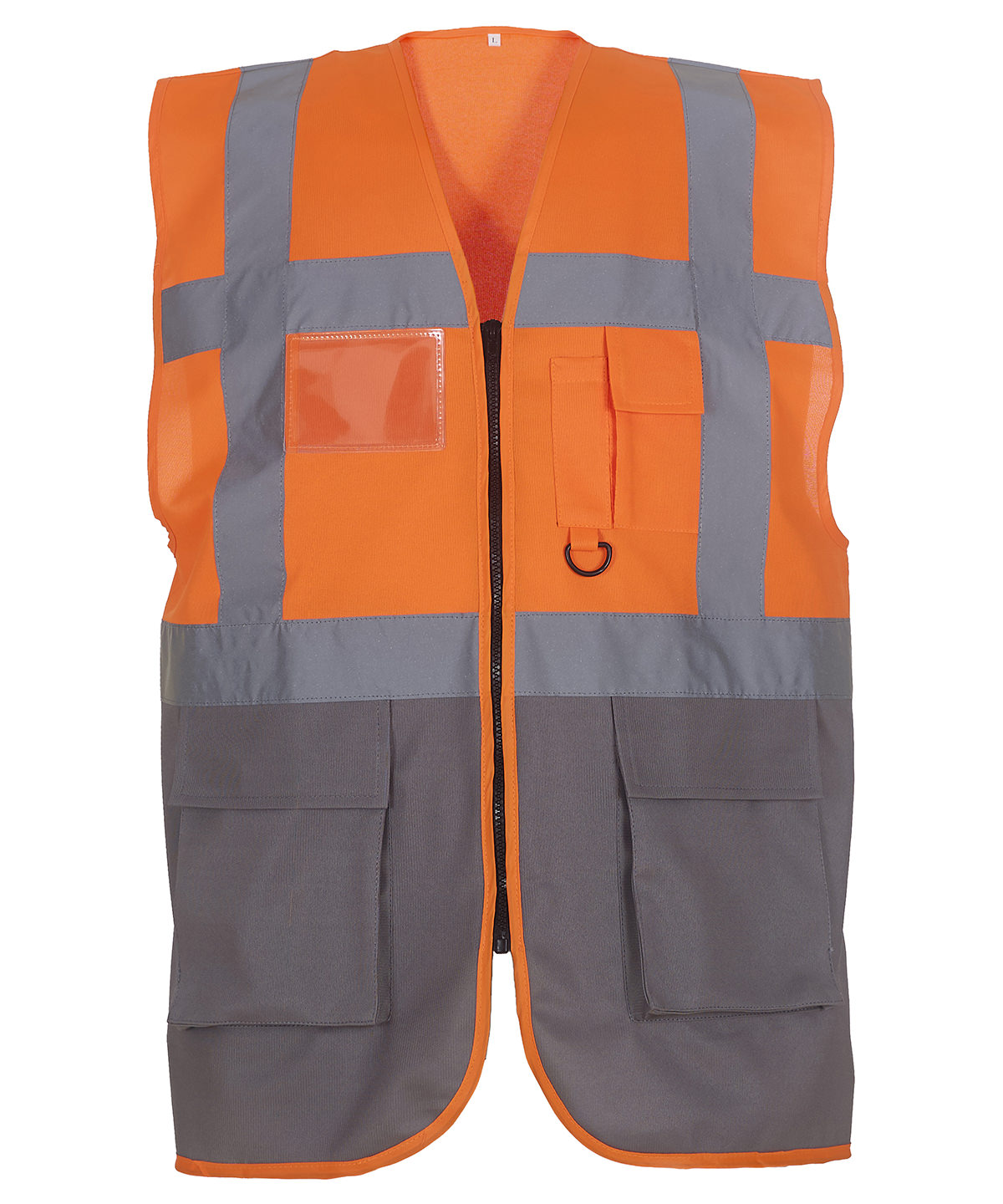 Yoko YK002 Multifunctional executive hi-vis waistcoat (HVW801) in Orange/Grey