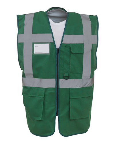 Yoko YK002 Multifunctional executive hi-vis waistcoat (HVW801) in Paramedic Green