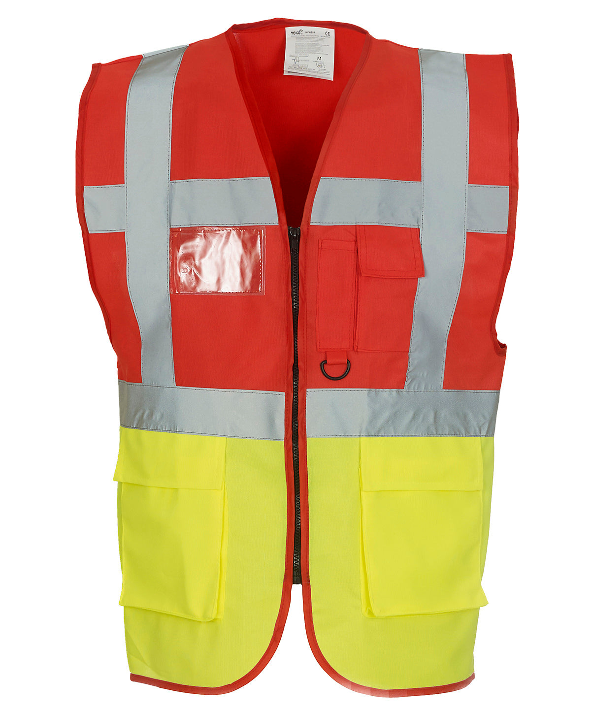 Yoko YK002 Multifunctional executive hi-vis waistcoat (HVW801) in Red/Yellow