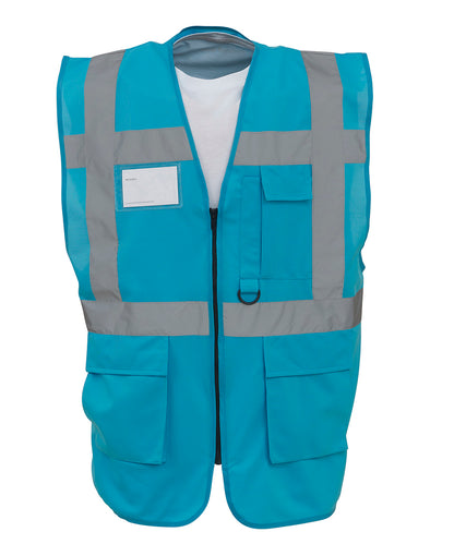 Yoko YK002 Multifunctional executive hi-vis waistcoat (HVW801) in Sapphire