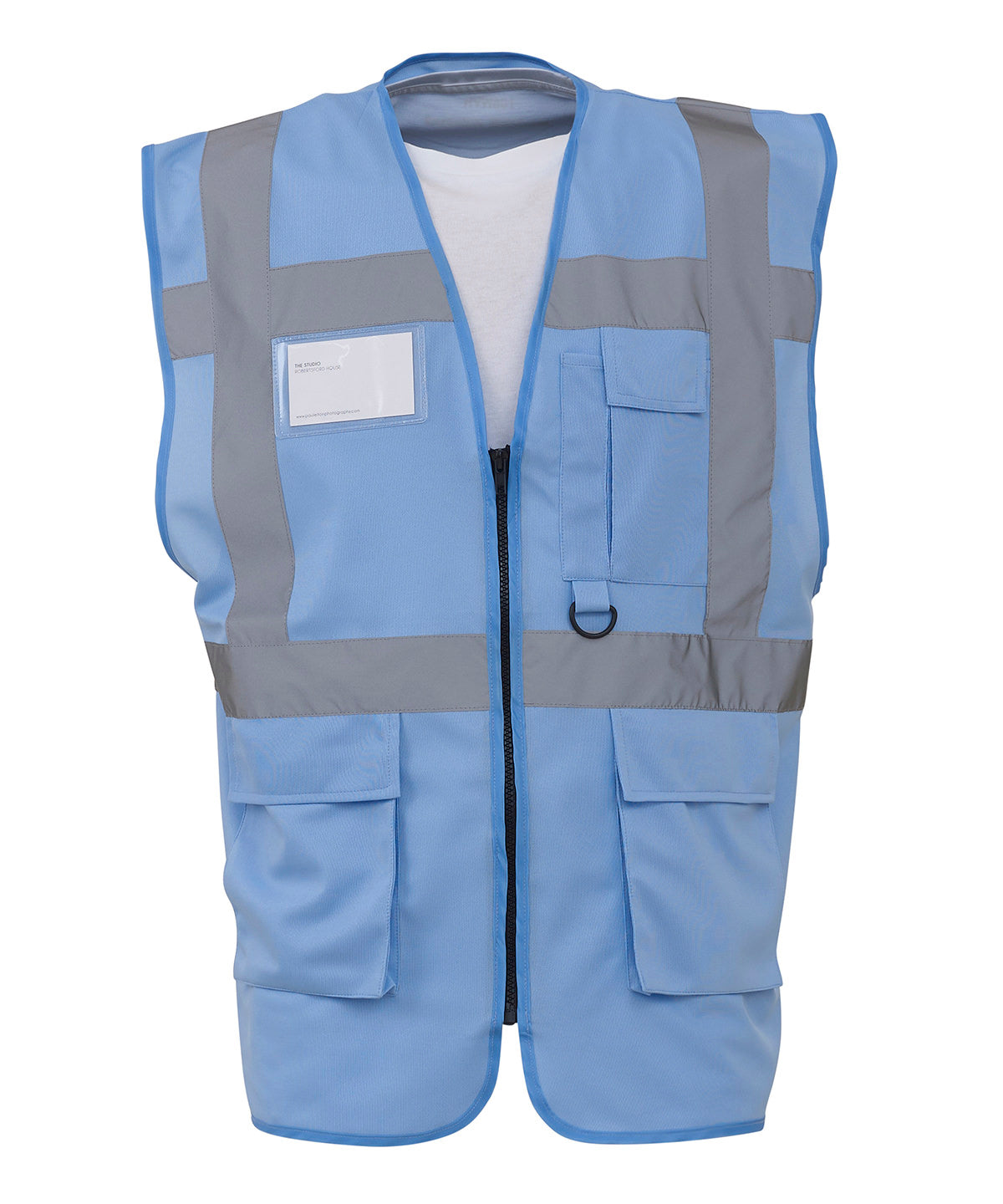 Yoko YK002 Multifunctional executive hi-vis waistcoat (HVW801) in Sky