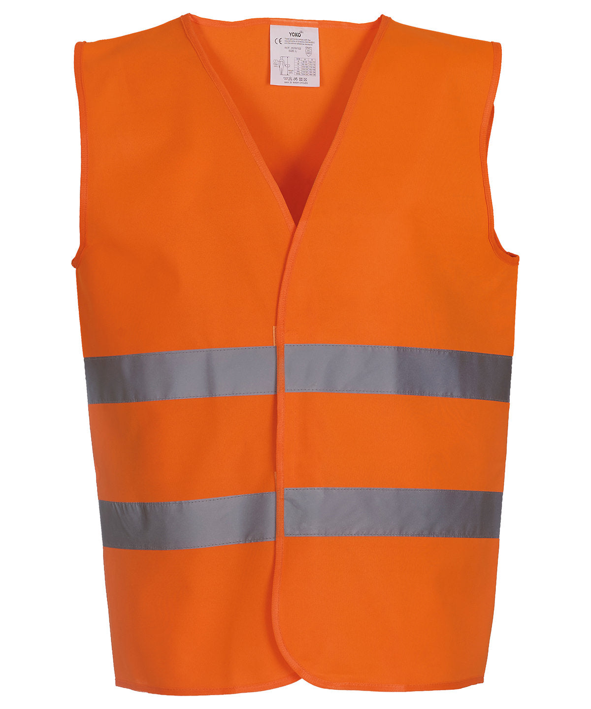 Yoko YK003 Hi-vis 2-band waistcoat (HVW102) in Orange