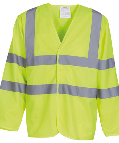 Yoko YK007 Hi-vis long sleeve waistcoat (HVJ200) in Yellow