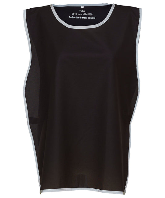 Yoko YK009 Hi-vis reflective border tabard (HVJ259) in Black