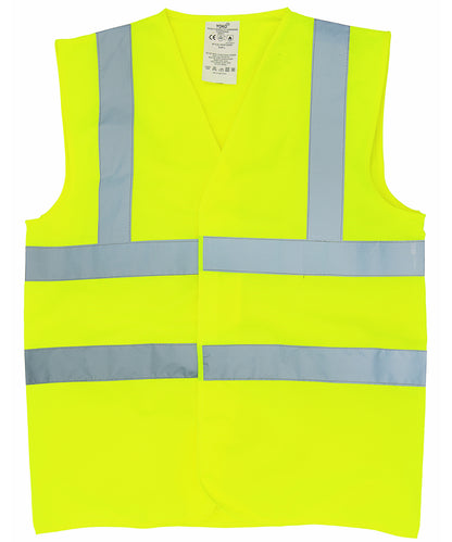 Yoko YK016 Flame-retardant hi-vis sleeveless waistcoat (HVW100FR) in Yellow