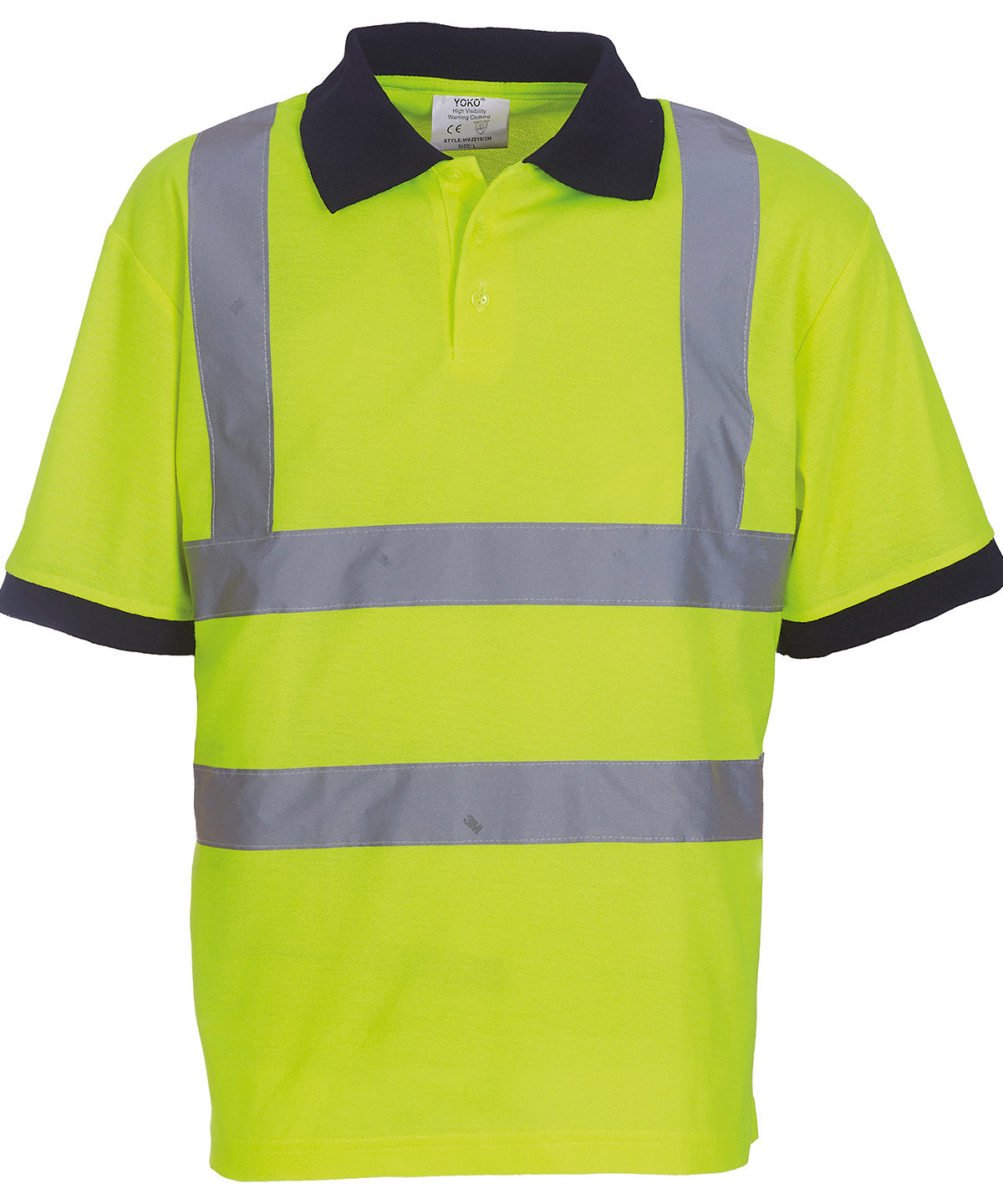 Yoko YK020 Hi-vis short sleeve polo (HVJ210) in Yellow