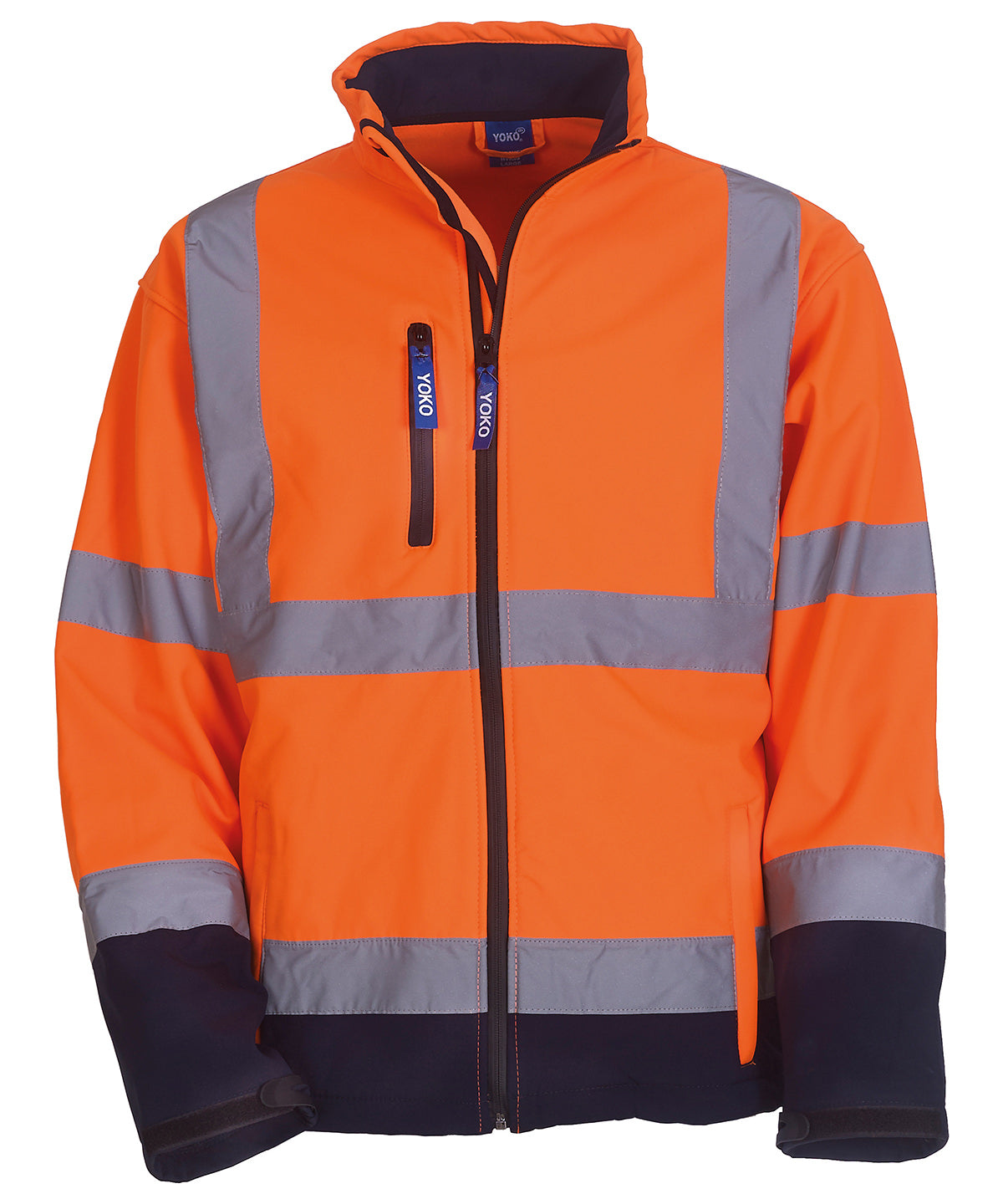 Yoko YK040 Hi-vis softshell jacket (HVK09) in Orange/Navy
