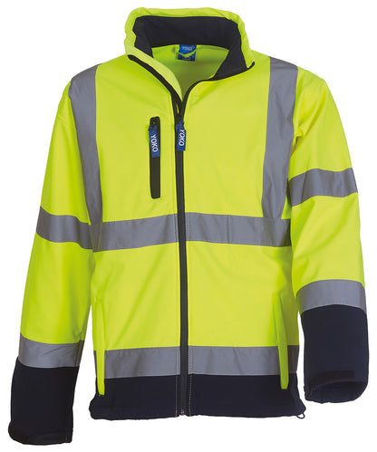 Yoko YK040 Hi-vis softshell jacket (HVK09) in Yellow/Navy