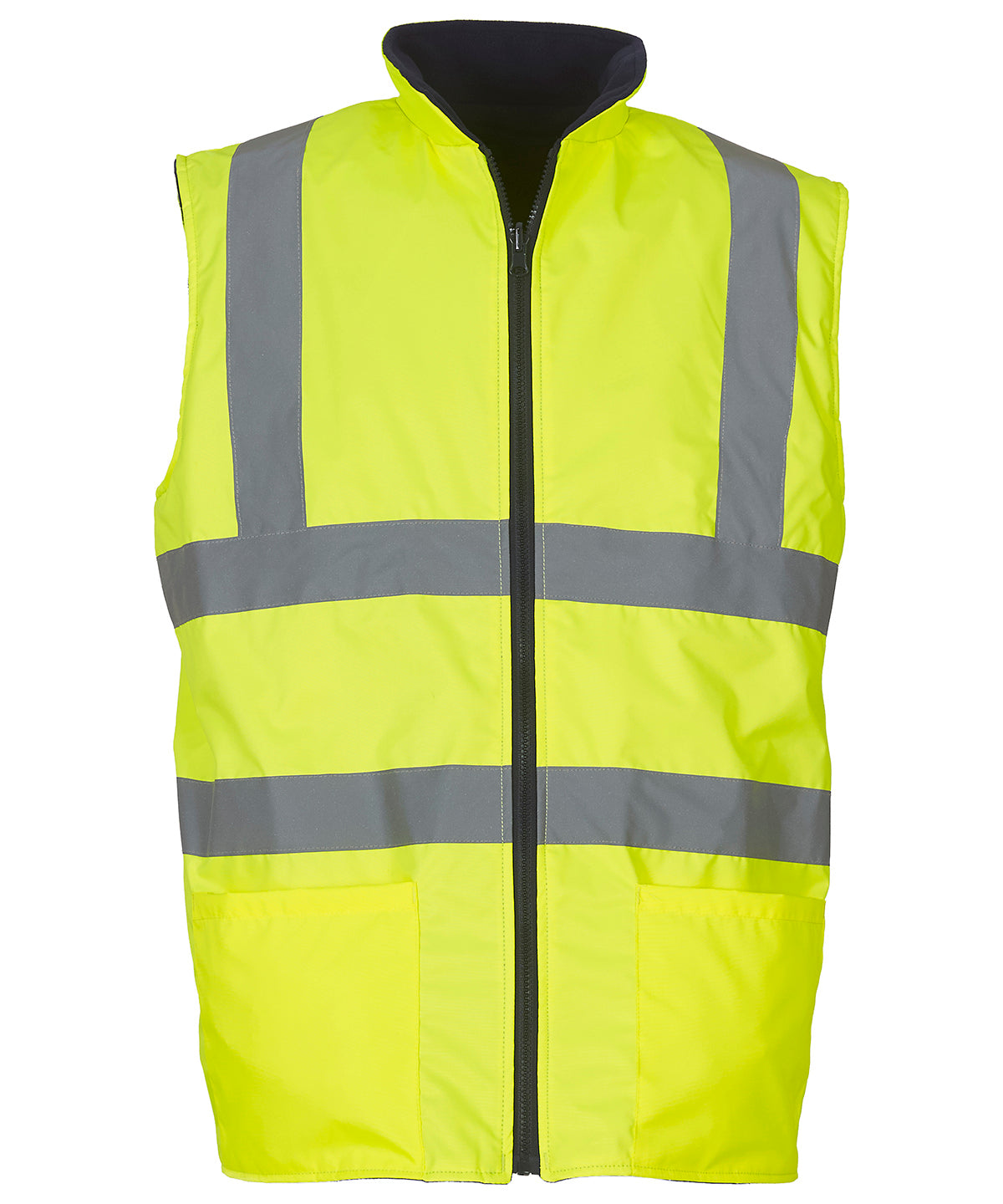 Yoko YK041 Hi-vis reversible fleece bodywarmer (HV008F) in Yellow