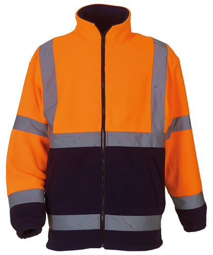 Yoko YK042 Hi-vis heavyweight fleece jacket (HVK08) in Orange/Navy