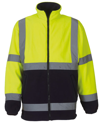 Yoko YK042 Hi-vis heavyweight fleece jacket (HVK08) in Yellow/Navy