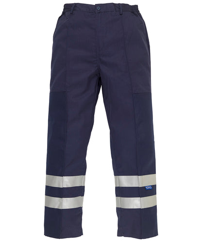 Yoko YK074 Reflective polycotton ballistic trousers (BS015T) in Navy