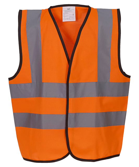 Yoko YK100 Kids hi-vis 2 b&b waistcoat (HVW100CH) in Orange