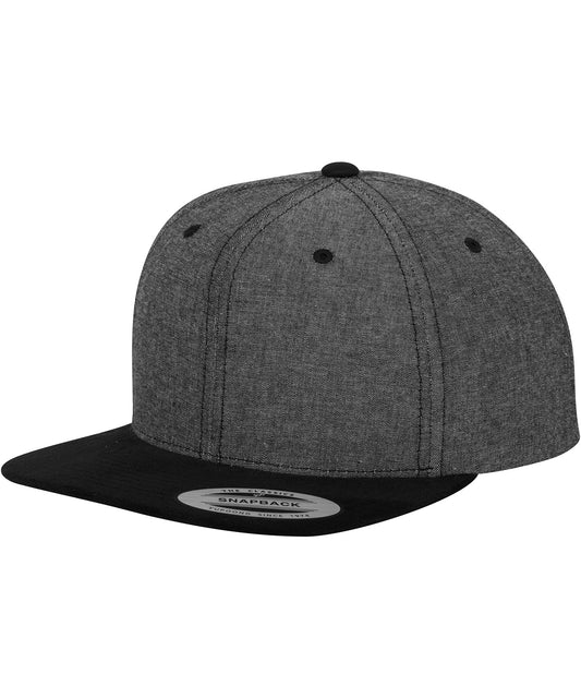 Flexfit by Yupoong YP009 Chambray-suede snapback (6089CH) in Black/Black