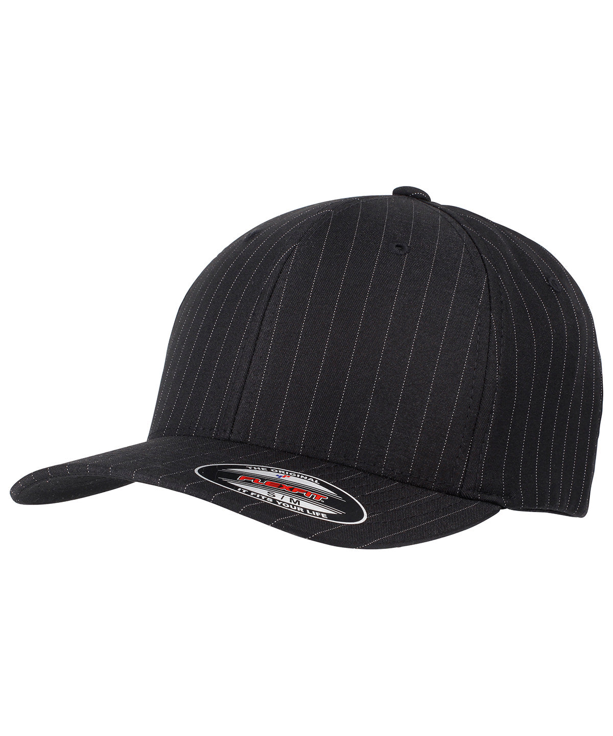 Flexfit by Yupoong YP015 Flexfit pinstripe (6195P) in Black/White
