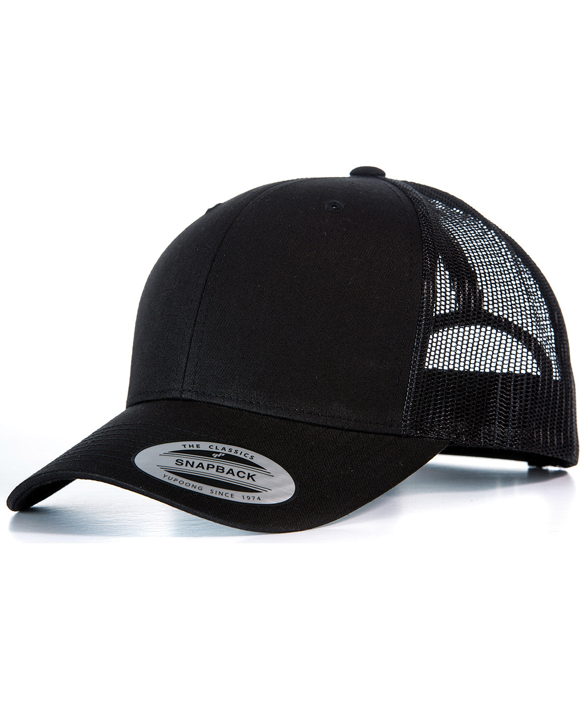 Flexfit by Yupoong YP023 Retro trucker cap (6606) in Black/Black