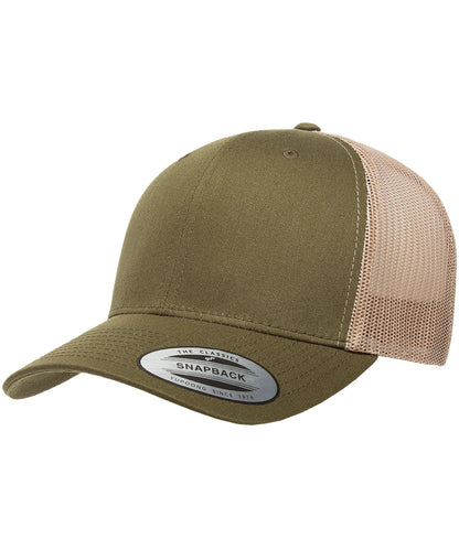 Flexfit by Yupoong YP023 Retro trucker cap (6606) in Moss/Khaki