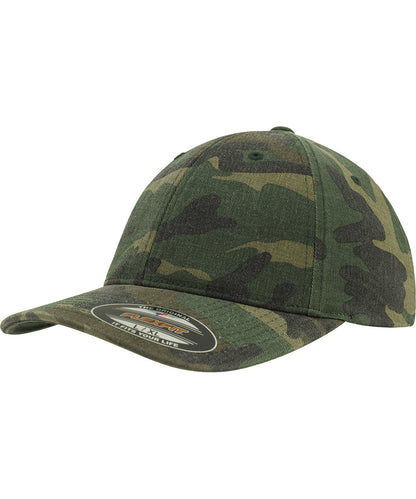 Flexfit by Yupoong YP026 Flexfit garment washed camo (6977CA) in Green Camo