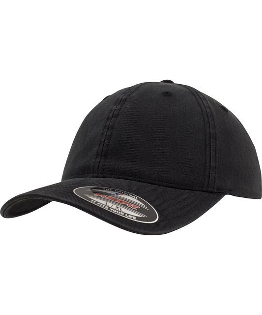 Flexfit by Yupoong YP027 Flexfit garment washed cotton dad hat (6997) in Black