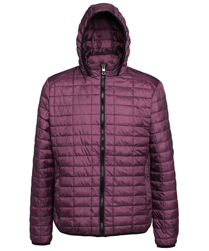 2786 TS023 Honeycomb hooded jacket in Mulberry