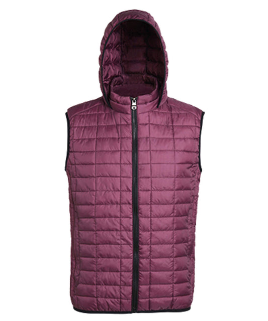 2786 TS024 Honeycomb hooded gilet in Mulberry*