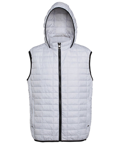 2786 TS024 Honeycomb hooded gilet in White