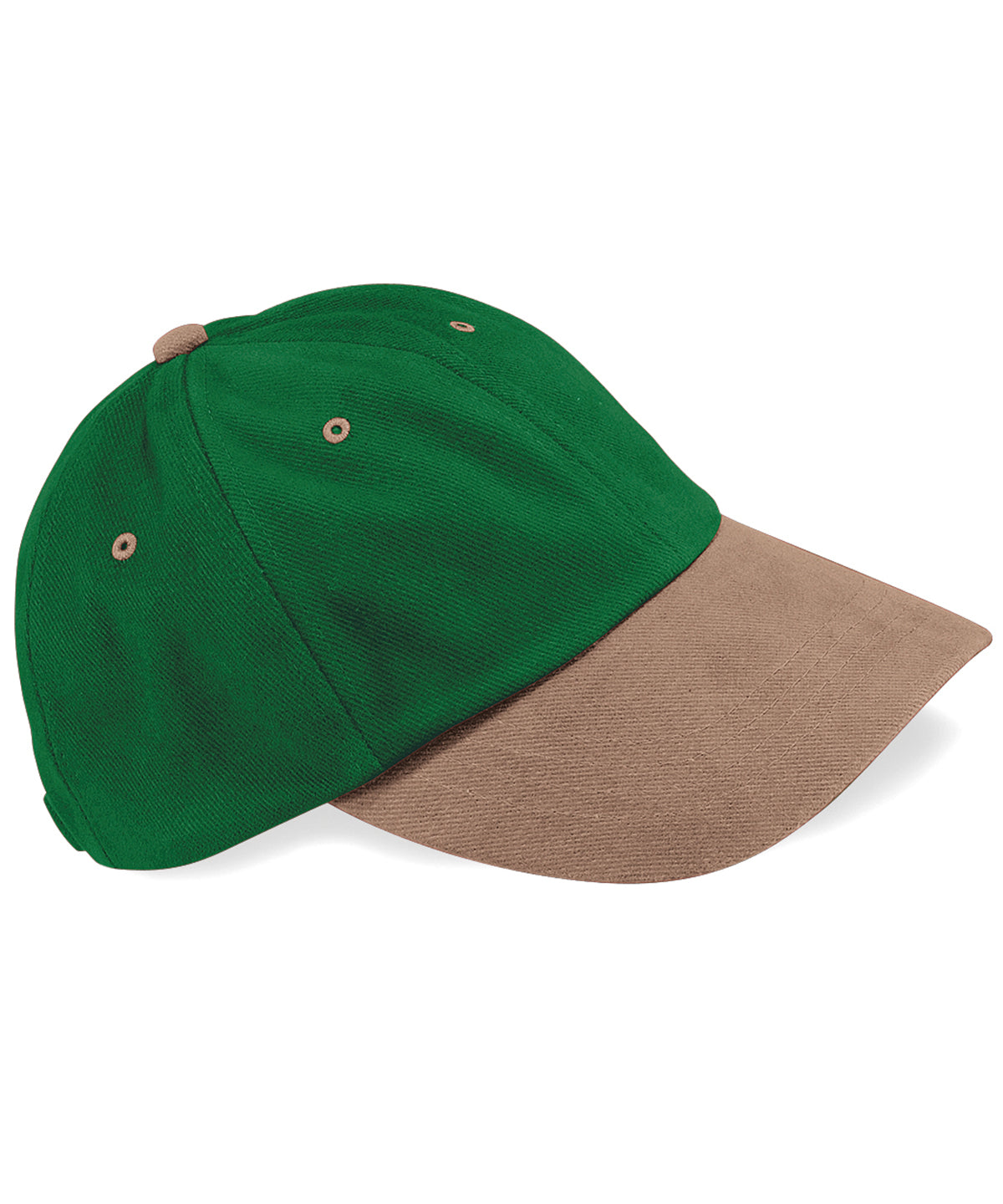 Beechfield BC057 Low-profile heavy brushed cotton cap in Forest/Taupe