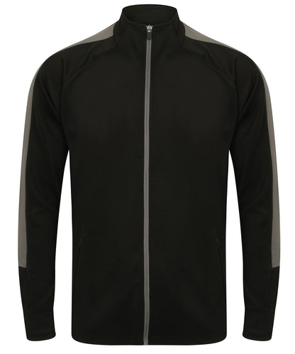 Finden & Hales LV871 Knitted tracksuit top in Black/Gunmetal Grey*