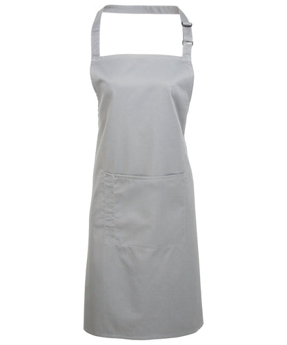 Premier PR154 Colours bib apron with pocket in Silver