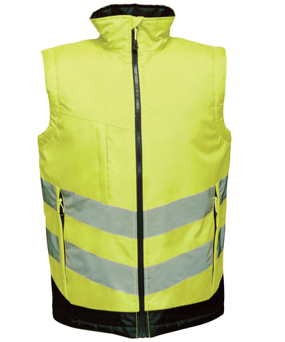Regatta High Visibility RG383 High-vis pro bodywarmer in Yellow/Navy