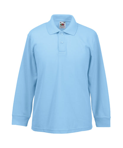 Fruit of the Loom SS320 Kids long sleeve 65/35 polo in Sky