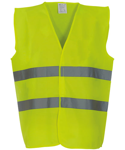 Yoko YK003 Hi-vis 2-band waistcoat (HVW102) in Yellow