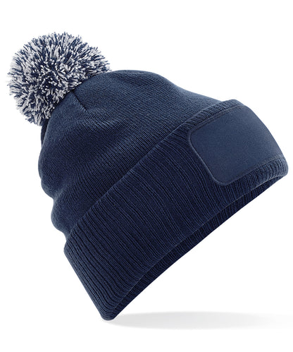 Beechfield BC443 Snowstar® patch beanie in French Navy/Light Grey