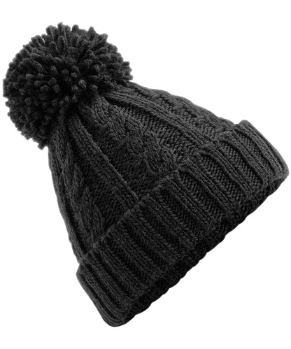 Beechfield BC480 Cable knit melange beanie in Black