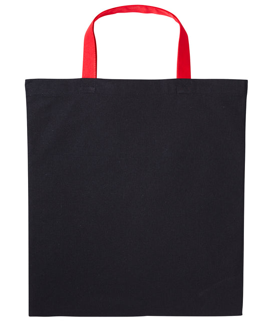 Nutshell® RL130 Varsity cotton shopper short handle in Black/Fire Red