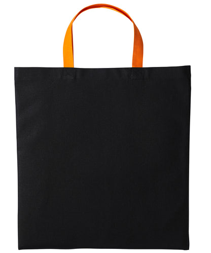 Nutshell® RL130 Varsity cotton shopper short handle in Black/Orange